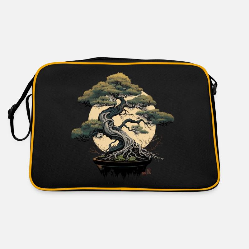 Chef-d’œuvre du bonsaï - Sac Retro - noir/or