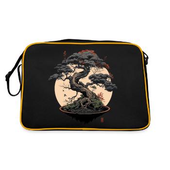 Bonsaï gris - Sac Retro - noir/or - Dos