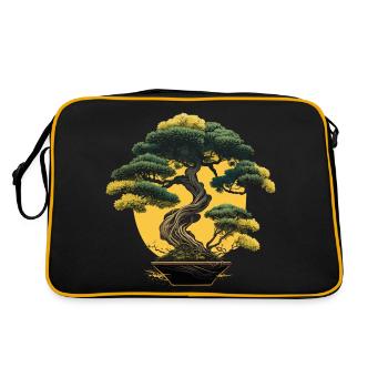 Greeny Bonsai Tree - Retro Bag - black/gold - Back