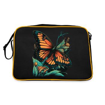 Le papillon aime les fleurs - Sac Retro - noir/or - Dos