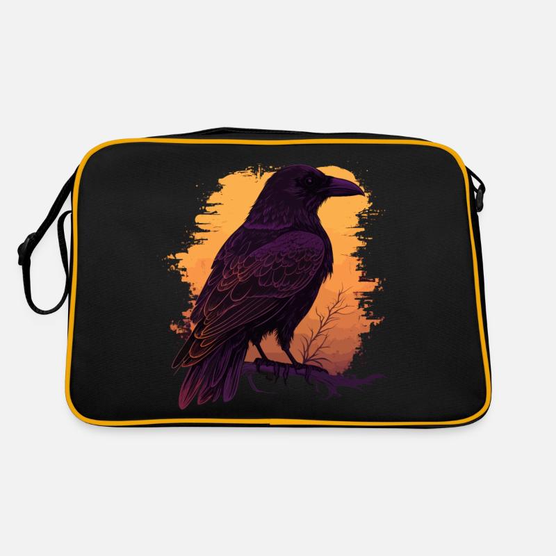 Wachsame Krähe Retro Tasche