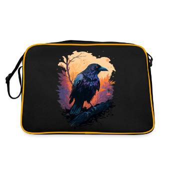 Crows Watchful Life - Retro Bag - black/gold - Back