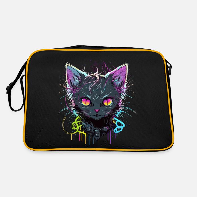 Coole Katze Illustration Retro Tasche