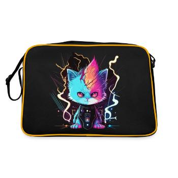 Rockin Kitty - Retro Tasche - Schwarz/Gold - Hinten