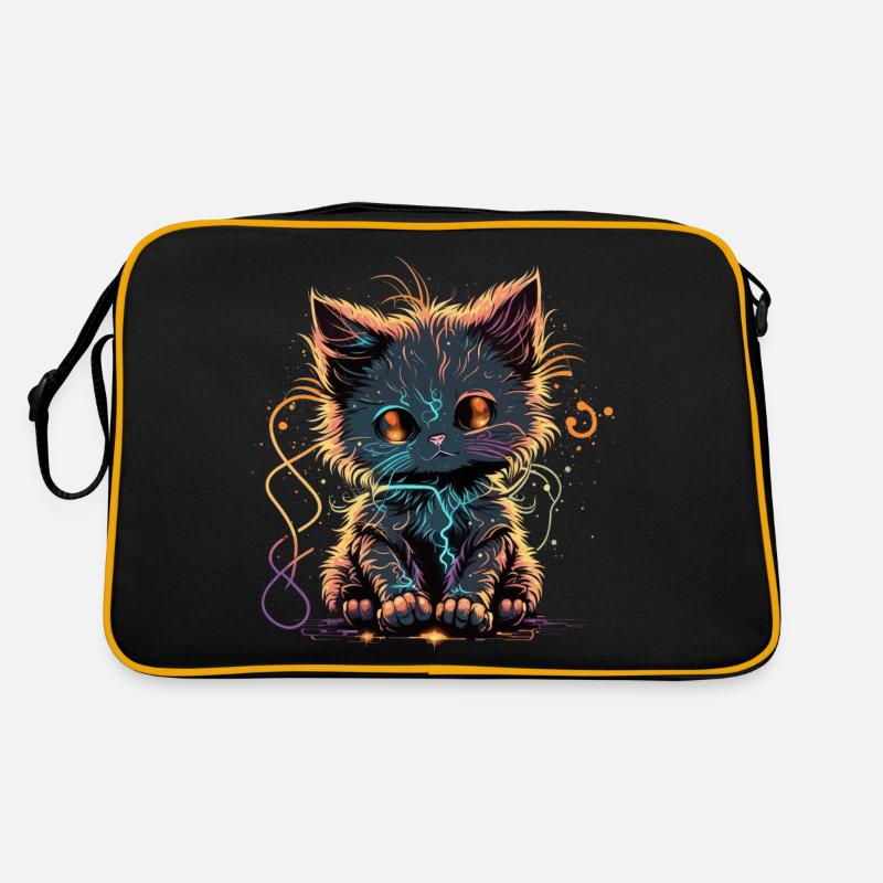 Entzückende funkelnde Katze Retro Tasche