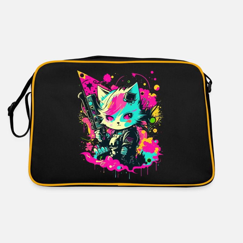 Cyper Warrior Kitty Retro Tasche