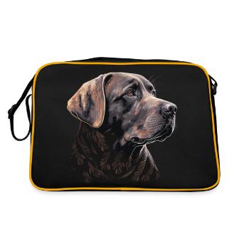 Vue latérale Labrador Retriever Illustration - Sac Retro - noir/or - Dos