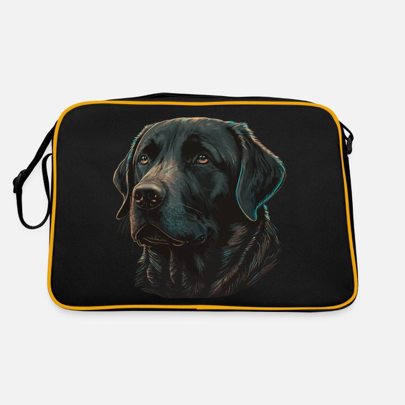 Mignon Labrador Retriever Noir Solide Sac Retro