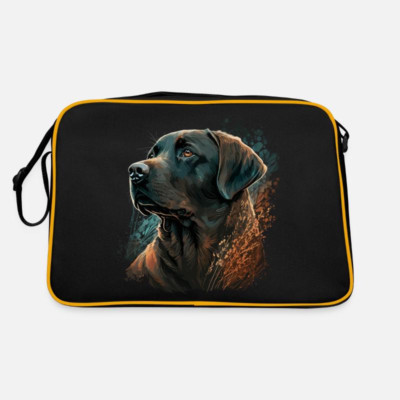 Awesome Labrador Retriever Illustration Retro Bag