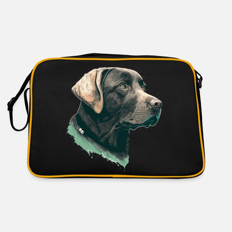 Schöne Seitenansicht Illustration Labrador Retriever Retro Tasche