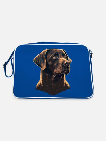 Brave Labrador Retriever - Retro Bag - blue/white - Back