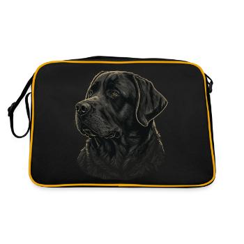 Robuster Labrador Retriever - Retro Tasche - Schwarz/Gold - Hinten
