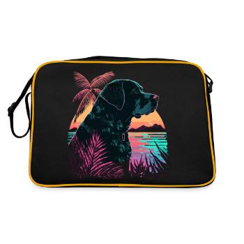 Black Labrador Retriever at the Beach - Retro Bag - black/gold - Back