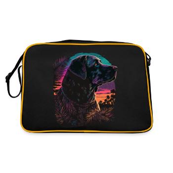 Evening Labrador Retriever vaporwave style - Retro Bag - black/gold - Back
