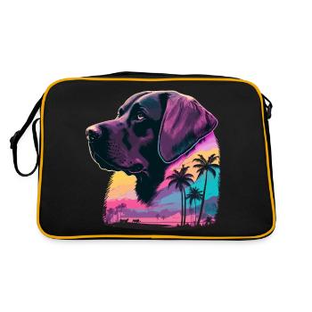 Labrador Retriever in Beautiful Vaporwave - Retro Bag - black/gold - Back