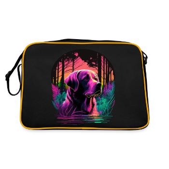 Labrador Retriever alone in the Woods - Retro Bag - black/gold - Back