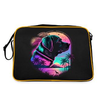 Grande illustration de Vaporwave Labrador Retriever - Sac Retro - noir/or - Dos