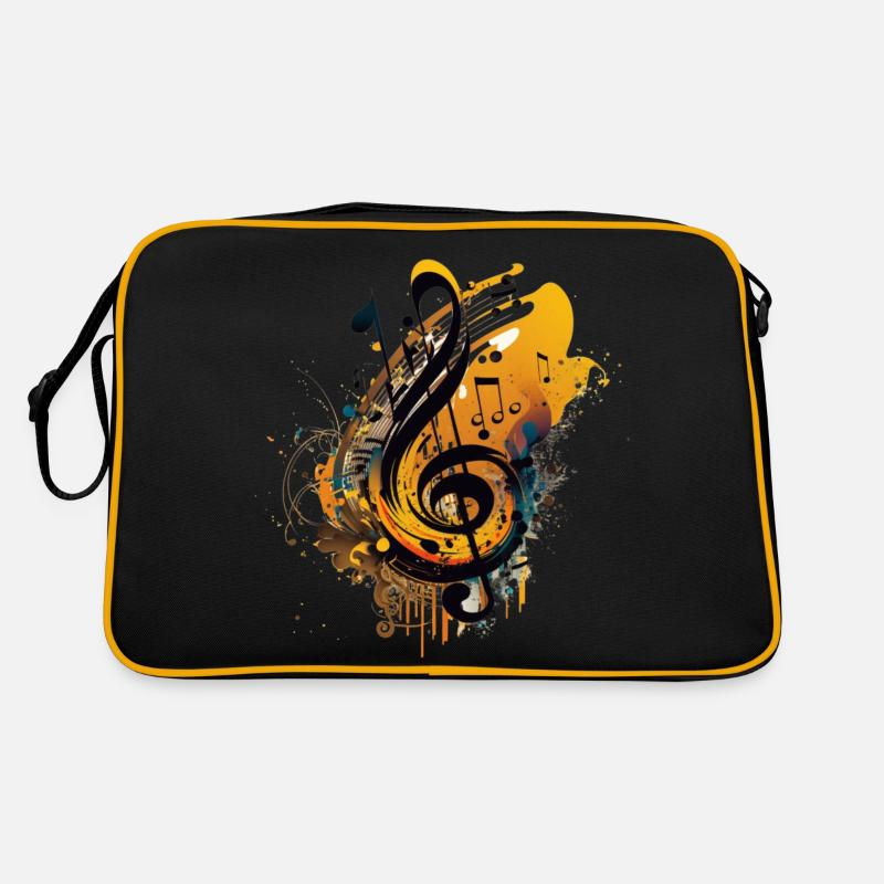 Musik - Retro Tasche - Schwarz/Gold