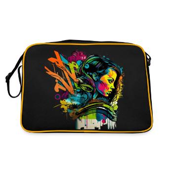 Urban art in graffiti style - Sac Retro - noir/or - Dos