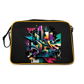 Urban art in graffiti style 2 - Sac Retro - noir/or - Dos