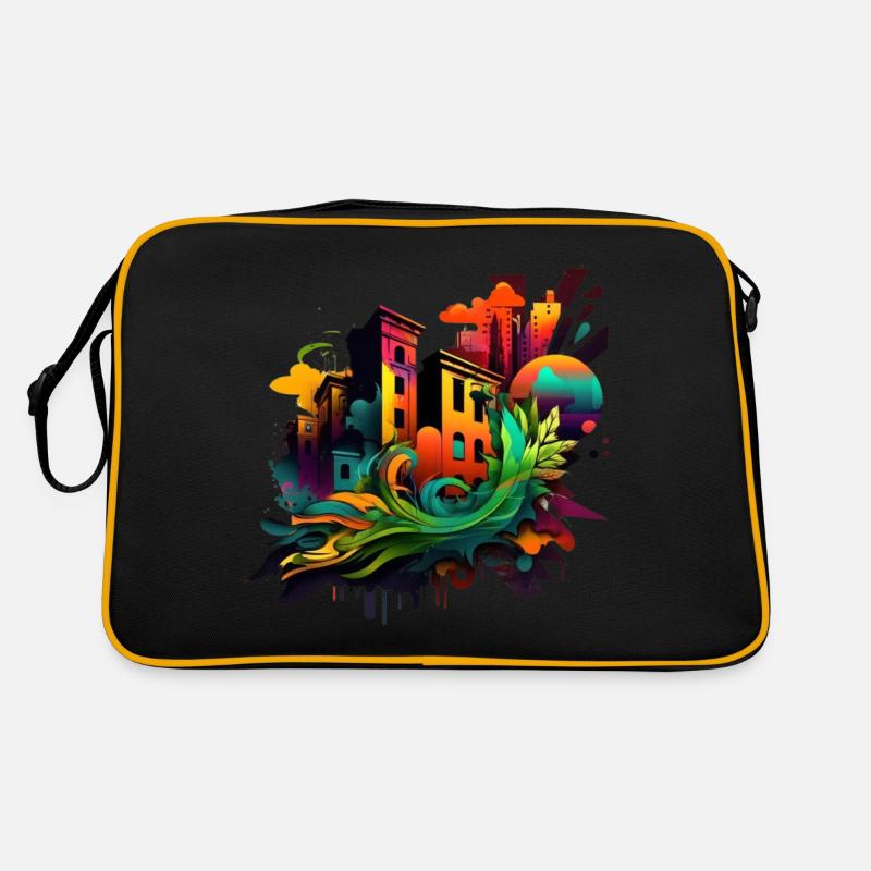 Urban Art im Graffiti-Stil 3 - Retro Tasche - Schwarz/Gold