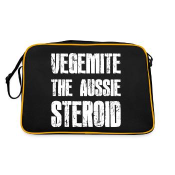 VEGEMITE THE AUSSIE STEROID - Retro Tasche - Schwarz/Gold - Hinten