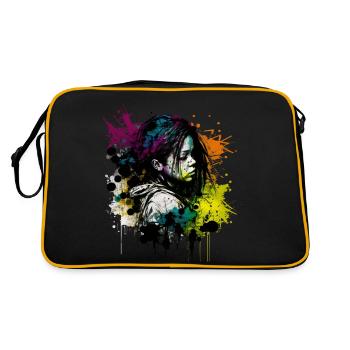 An image inspired by street art - Retro Bag - black/gold - Back