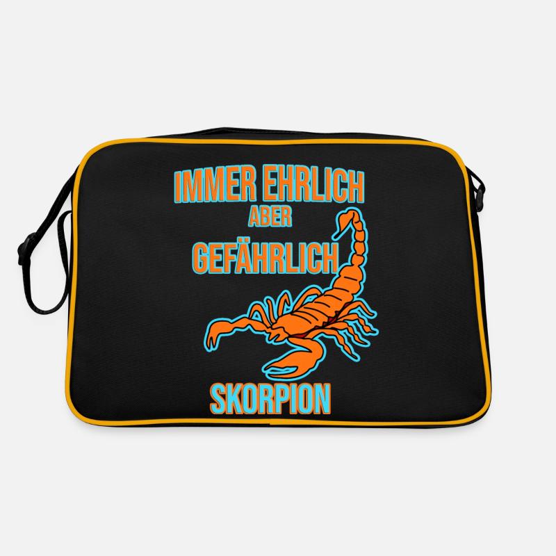 Skorpion Sternzeichen - Retro Tasche - Schwarz/Gold