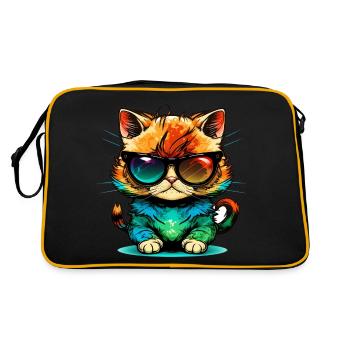 Chat agaçant avec des lunettes de soleil amoureux des chats - Sac Retro - noir/or - Dos