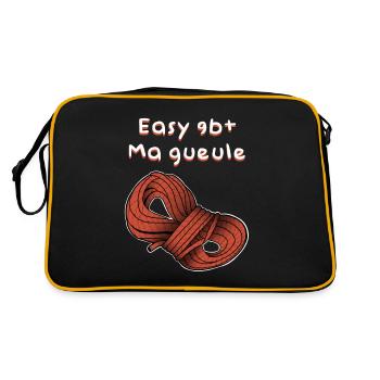 Kletterer & Kletterer easy 9b + mein Mund! - Retro Tasche - Schwarz/Gold - Hinten