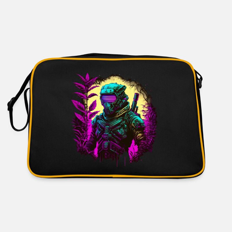 Ninja Cyber Warrior Samurai Geschenk Retro Tasche