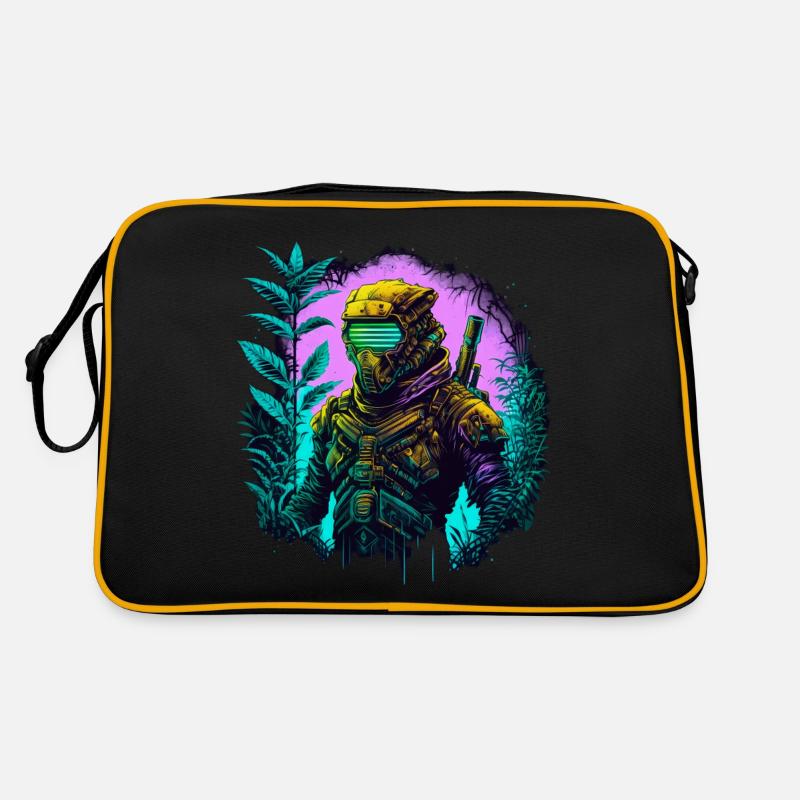 Ninja Cyber Warrior Samurai Geschenk Retro Tasche
