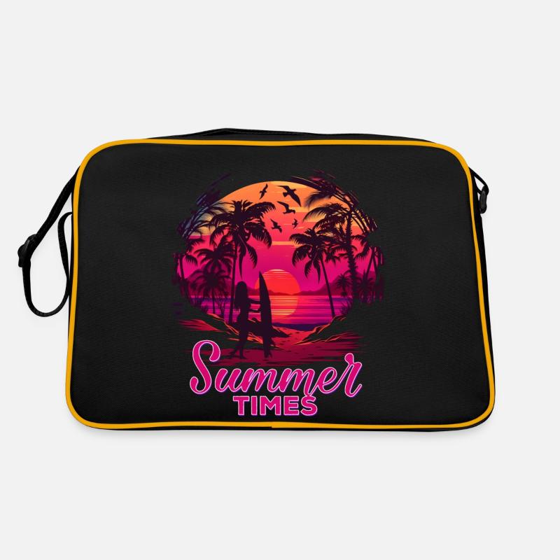 Retro Palmen Sonne Urlaub Summer Times Retro Tasche