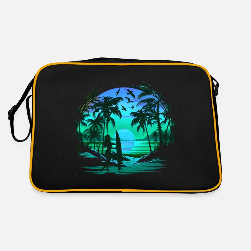 Retro Palmen Sonne Urlaub Summer Retro Tasche