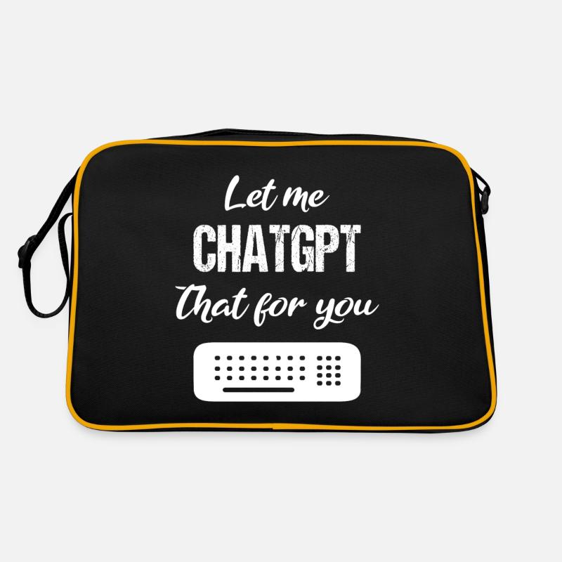 Let me CACHATGPT that for you - Retro Tasche - Schwarz/Gold