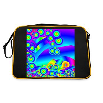 Abstract Ocean waves - Retro Bag - black/gold - Back