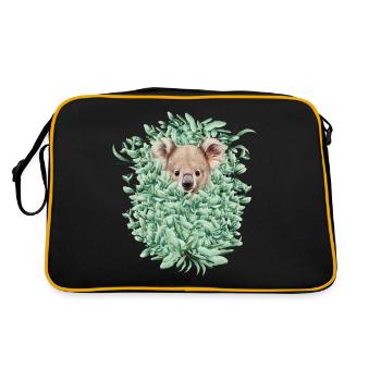 Koala Bear in eucalyptus forest - Retro Bag - black/gold - Back