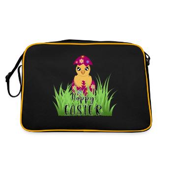 Yellow chicken - Retro Bag - black/gold - Back