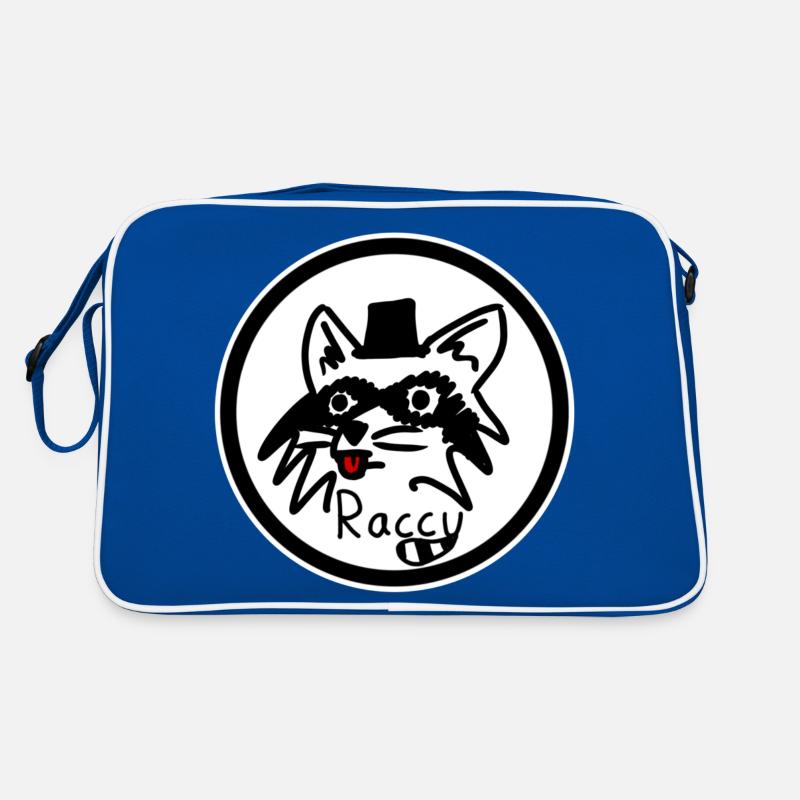 Rassiges Waschbär-Logo Retro Tasche