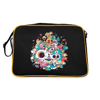 Trippy design - Retro Bag - black/gold - Back