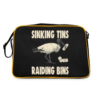 SINKING TINS RAIDING BINS - Retro Bag - black/gold - Back
