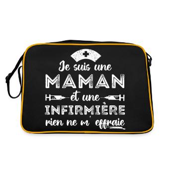 Maman et infirmière cadeau pour mère infirmiere - Sac Retro - noir/or - Dos