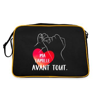 Ma famille avant tout. - Sac Retro - noir/or - Dos