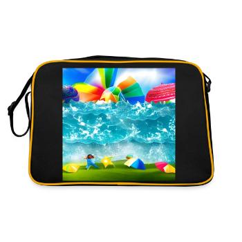 children having a good time during sunny day - Retro Bag - black/gold - Back
