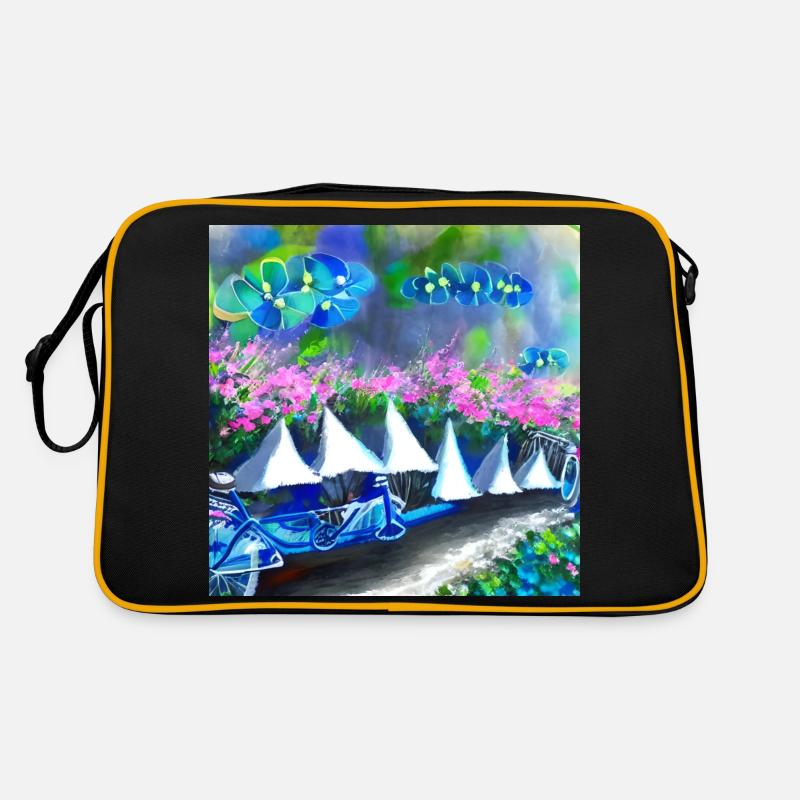 bicycle in spring mountains Retro Bag