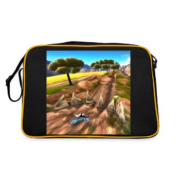 Biken durch die sonnige - Retro Tasche - Schwarz/Gold - Hinten