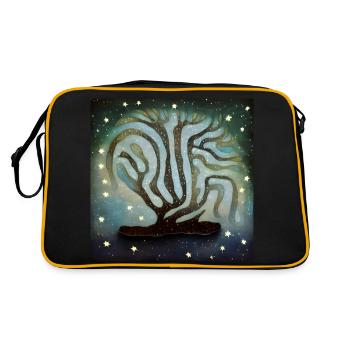 old tree in the stars - Retro Bag - black/gold - Back