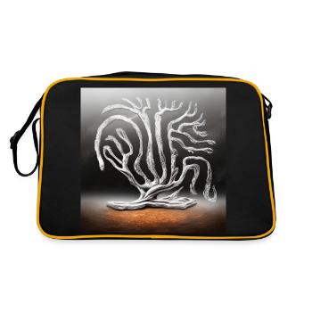 Alter Baum vom Blitz getroffen - Retro Tasche - Schwarz/Gold - Hinten