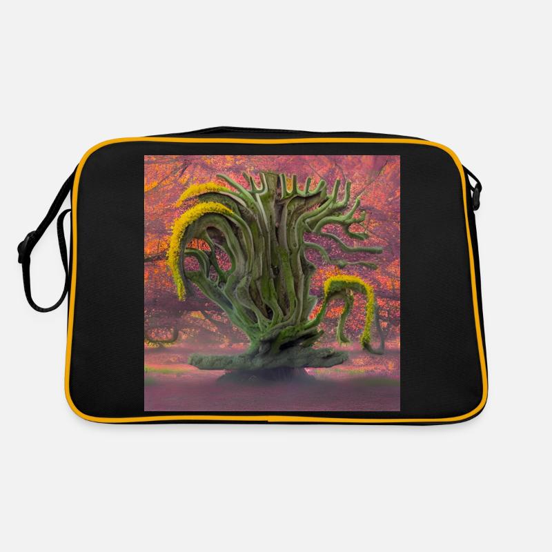 old flowering tree during sunny summer day Retro Bag