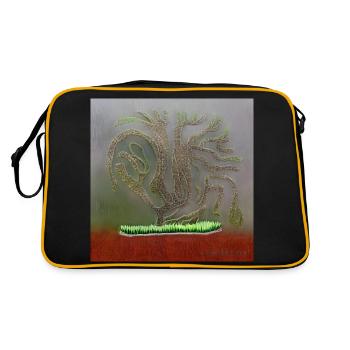 wunderschöner alter Baum - Retro Tasche - Schwarz/Gold - Hinten